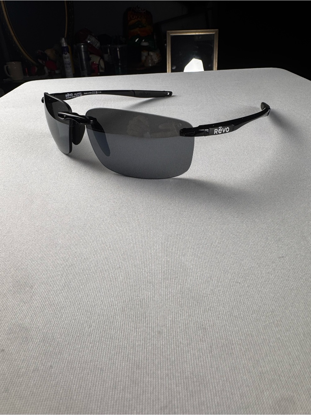 *NEW! REVO Re4059 Descend N Serilium Polarized 01 GY Shiny Black/Grey No Case